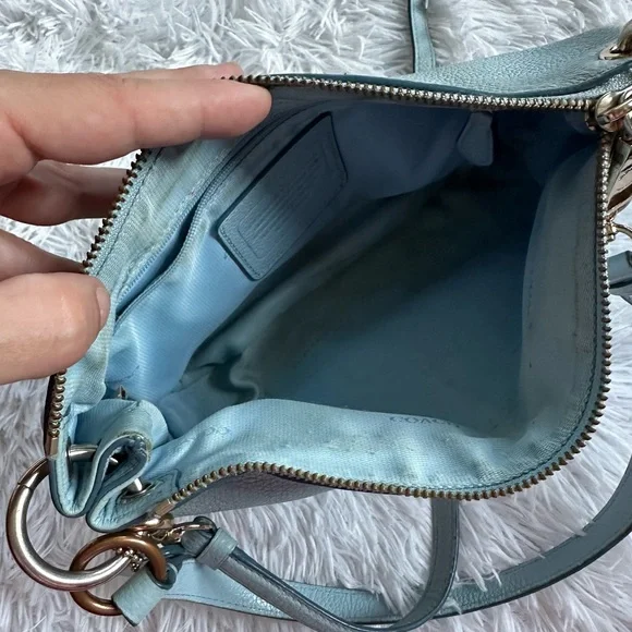 Coach Charley Embossed Horse and Carriage Pebbled Leather Crossbody Purse - Picture 9 of 9